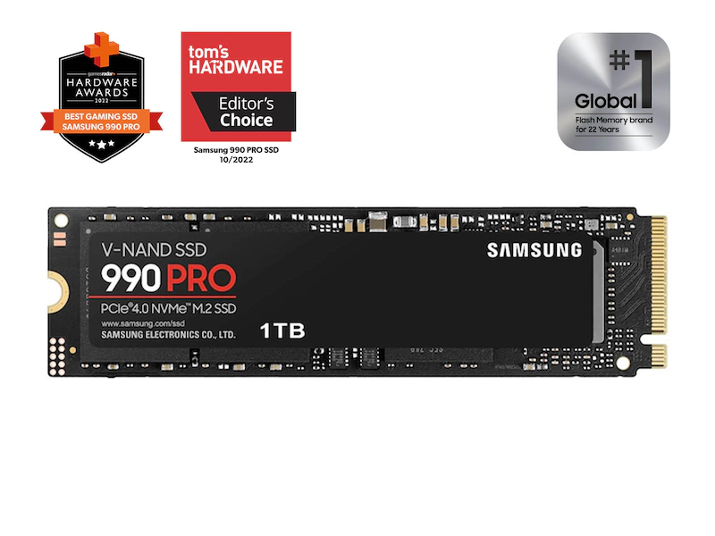 سامسونج 990 برو 1 تيرابايت M.2 NVMe SSD - PCIe 4.0 V-NAND (MZ-V9P1T0)